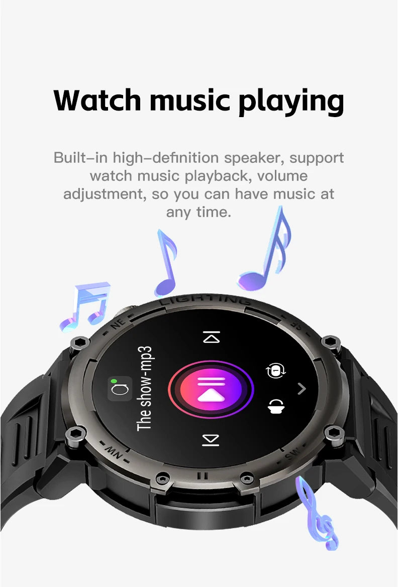 Imosi Outdoor Smart Watch with Flashlight – Sport Fitness Tracker, Blood Pressure, IP67