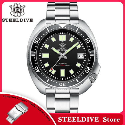 Steeldive SD1970 Automatic Dive Watch – NH35, Sapphire Glass, AR Coating, 200M Waterproof, 6105 Turtle