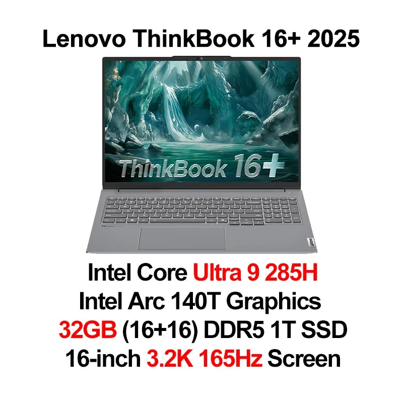 Lenovo ThinkBook 16+ Laptop – Intel U5/U7/U9, 32GB+1TB, 3.2K 165Hz