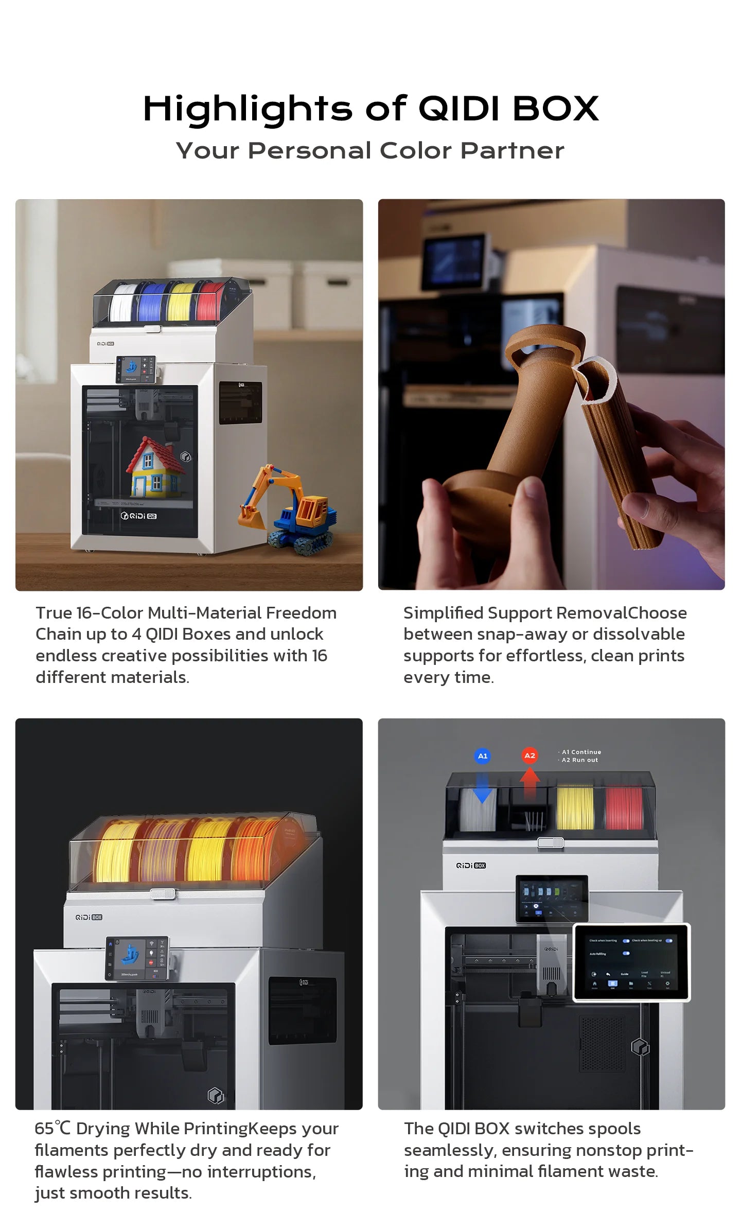 QIDI Q2 FDM 3D Printer – AI Camera, Enclosed, 65°C Heated Chamber, Air Filtration, 600mm/s