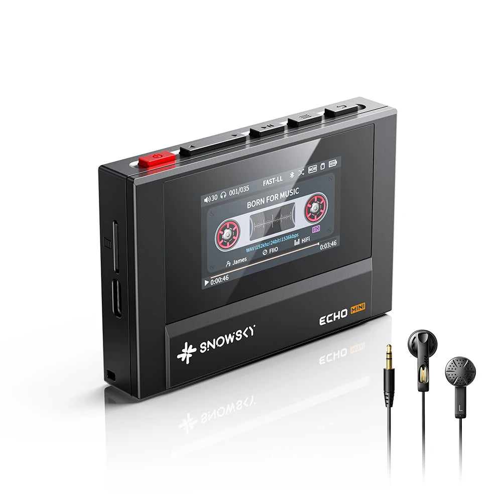 FiiO Echo Mini HiFi Bluetooth MP3 Player – 15Hrs, 3.5mm & 4.4mm Output, Pure Music