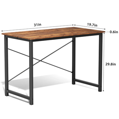 JHK Computer Desk | 5 Sizes, Modern Metal Frame & Wood Top