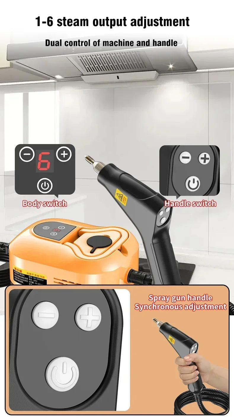 Portable Handheld Steam Cleaner 220V – High Pressure Multifunctional for AC, Kitchen Hood & Car