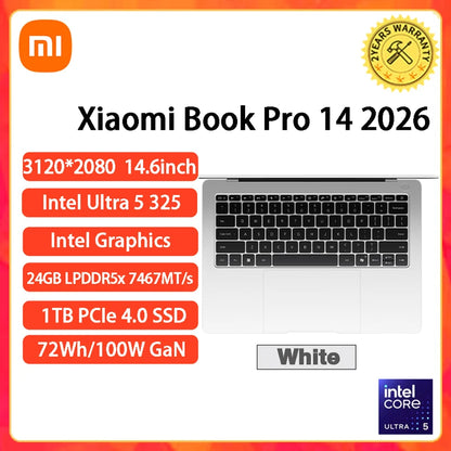 Xiaomi RedmiBook Pro 14 2026 – Intel U5-325H/U5-338H/U7-358H, 24GB/32GB, 1TB