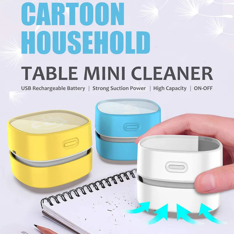 Wireless Desktop Mini Vacuum Cleaner – USB Rechargeable 1400mAh Table Dust Sweeper for Keyboard & Office