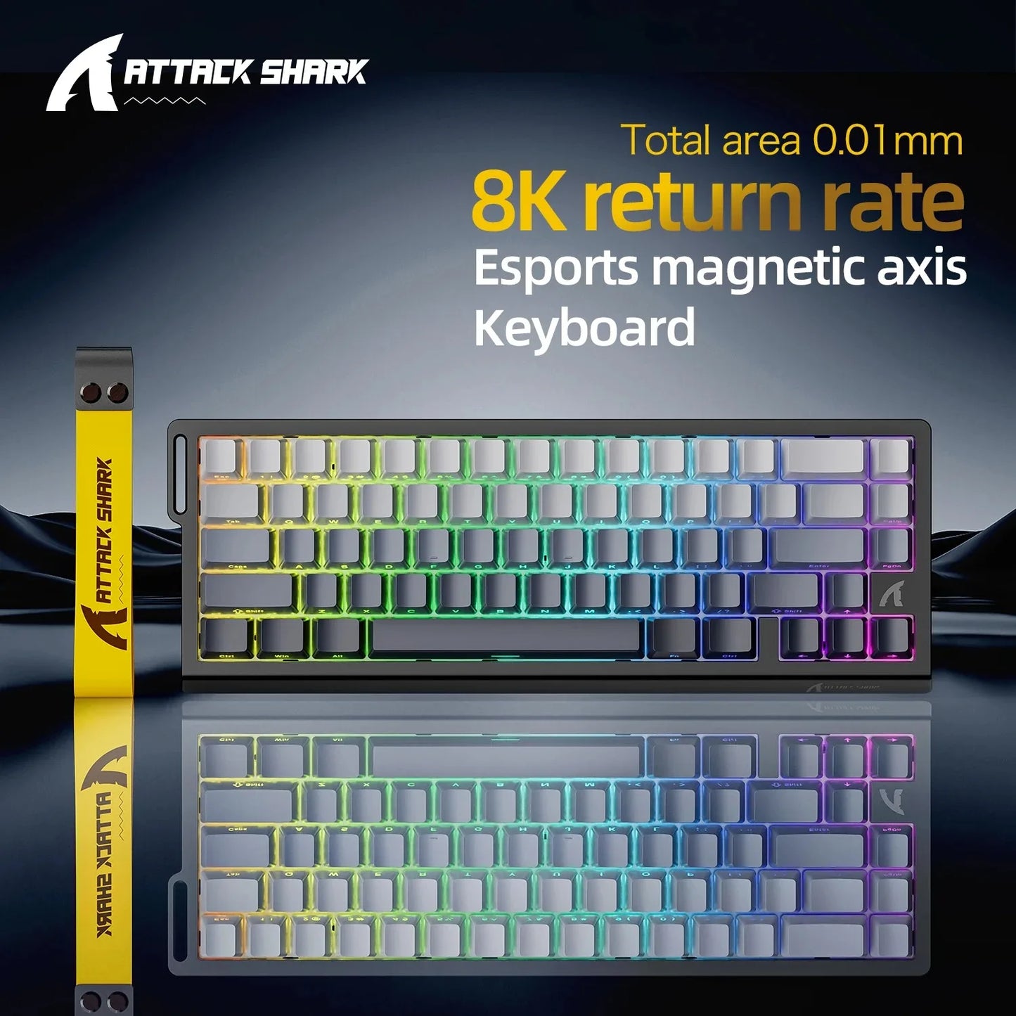 Attack Shark X68 HE Gaming Keyboard – Magnetic Hall Effect, 0.01mm Rapid Trigger, 8000Hz, 68-Key
