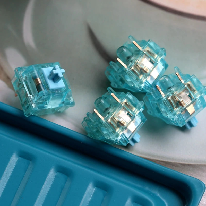 KTT OFF STUDIO Blue Tears Silent Switch – 5Pin Linear, POM Stem, Factory Lubed, RGB