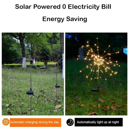 Solar Fireworks Fairy Lights – LED Dandelion Globe String Lights for Garden & Lawn