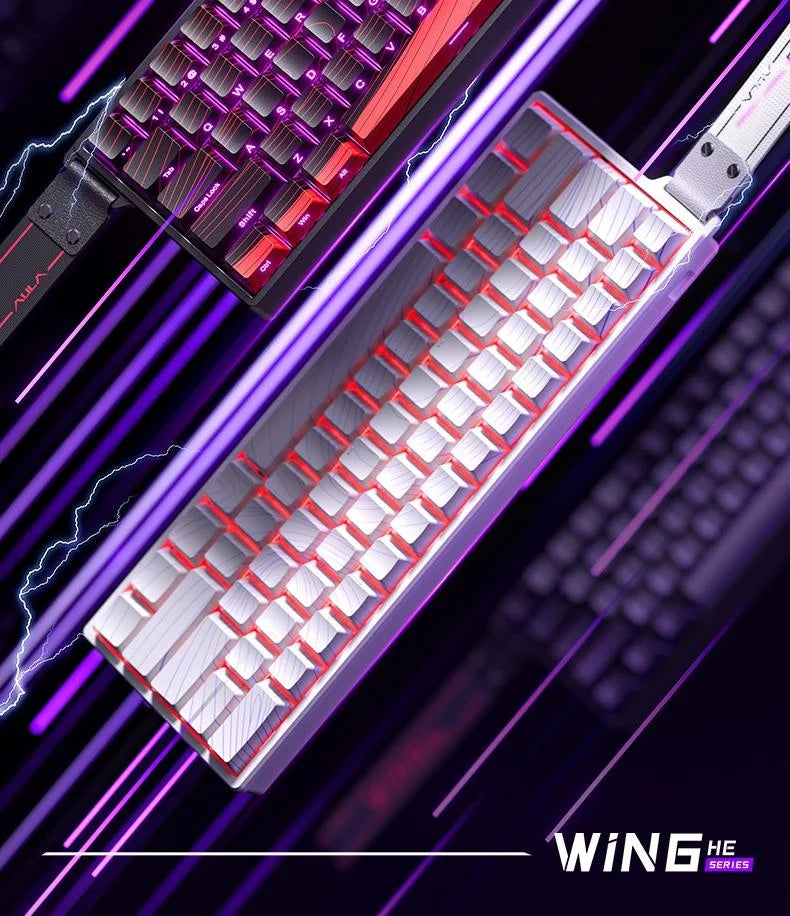 R.E.D. Shopping Aula Win68 HE magnetic switch mini gaming keyboard with RGB backlit, hot-swappable keys, wired connection for PC gaming