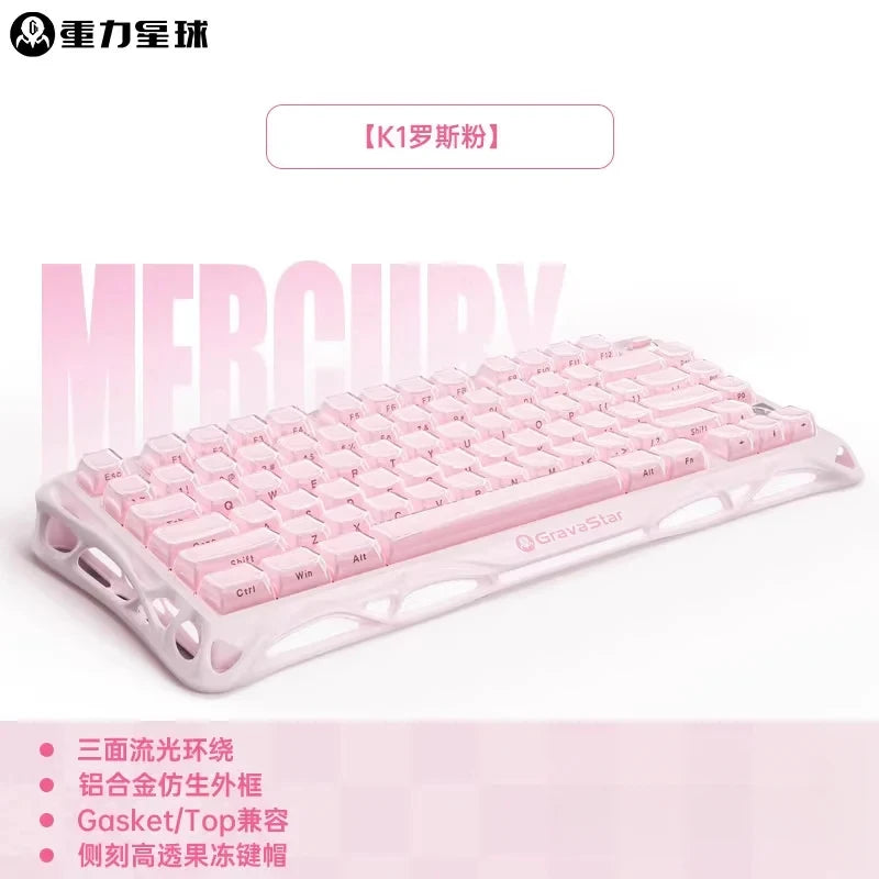 GravaStar K1 Wireless Gaming Keyboard | Tri-Mode BT/2.4GHz/USB | Long Battery | Custom Mechanical | RGB
