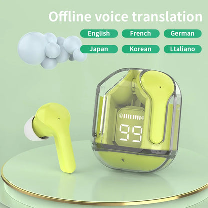 GREATWALL AI Translation Wireless Earphones – Bluetooth 5.3, Noise Reduction, HD Sound, Sport