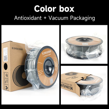 KINGROON 3D Printer Filament Bundle – 5KG, 1.75mm PLA / PETG / TPU / ABS, No Bubbles, Random Spool