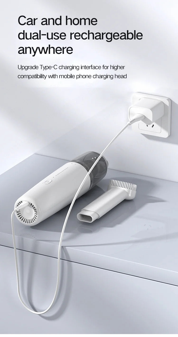 Handheld Wireless Car & Home Vacuum Cleaner – Mini Portable High Power Dust Remover