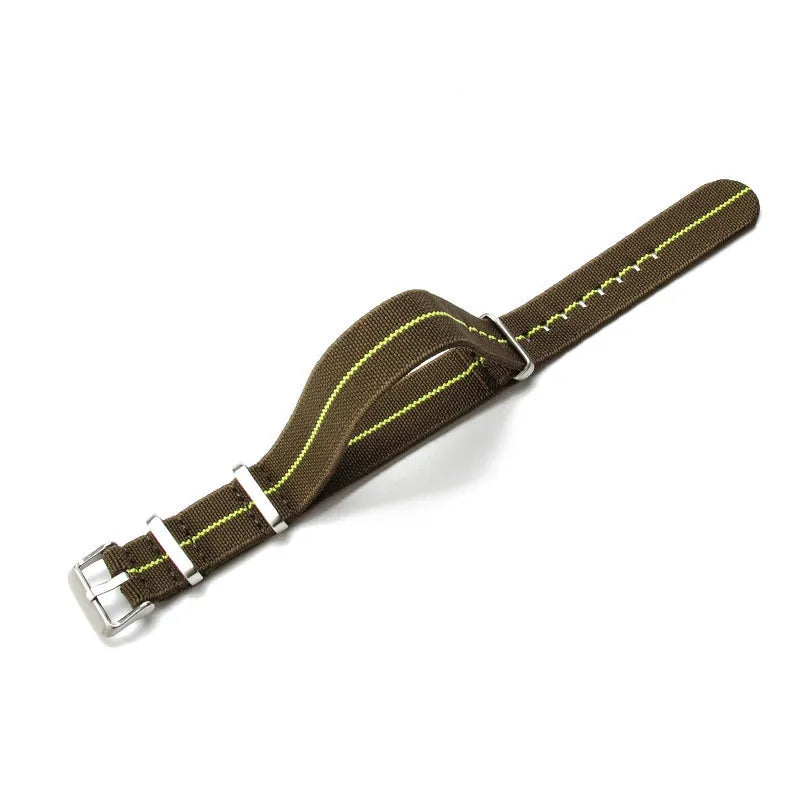 Elastic NATO Nylon Watch Strap 18/20/22mm | Breathable Woven Watchband