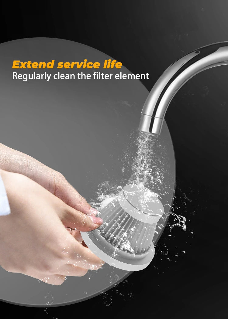 Portable R.E.D. Shopping wireless handheld car vacuum cleaner with HEPA filter and 2000mAh battery, suitable for home and vehicle cleaning.
