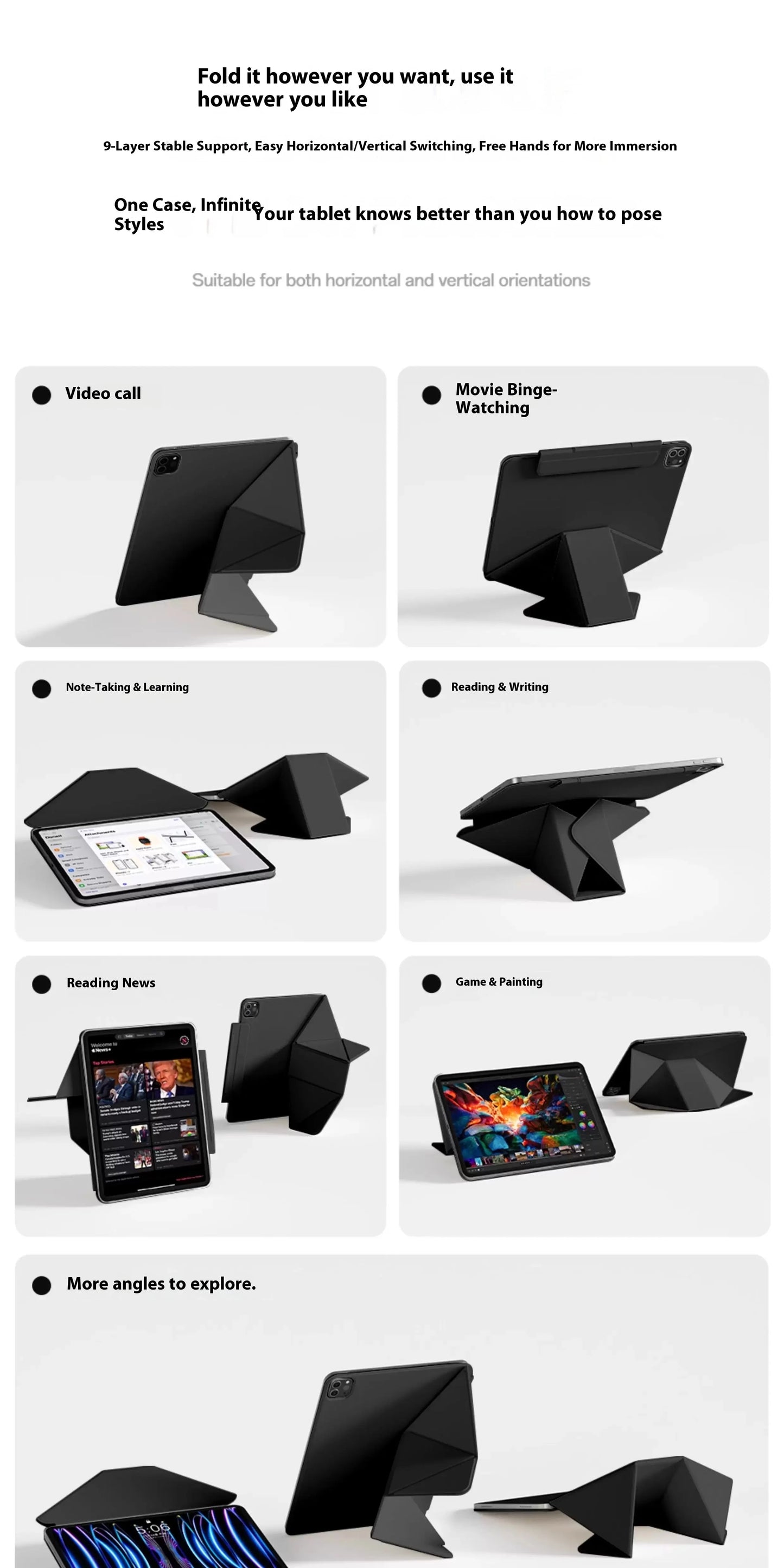 Smart Folio iPad Case | Magnetic | iPad 10th–11th, Air 11/13, Pro 11/12.9/13, Mini 6/7 | 4 Colors