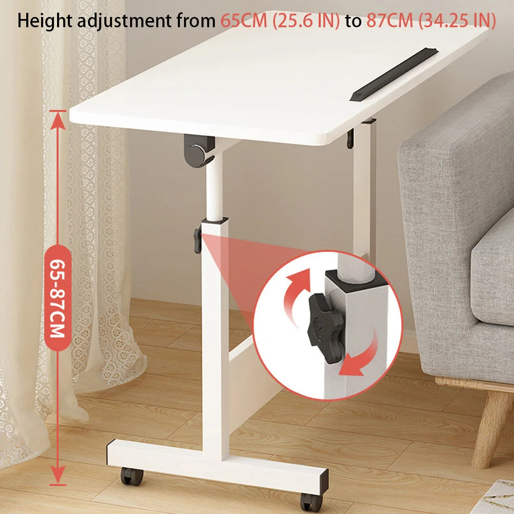 Mobile Standing Desk with Wheels – Adjustable Height 80x40cm Home Office Workstation