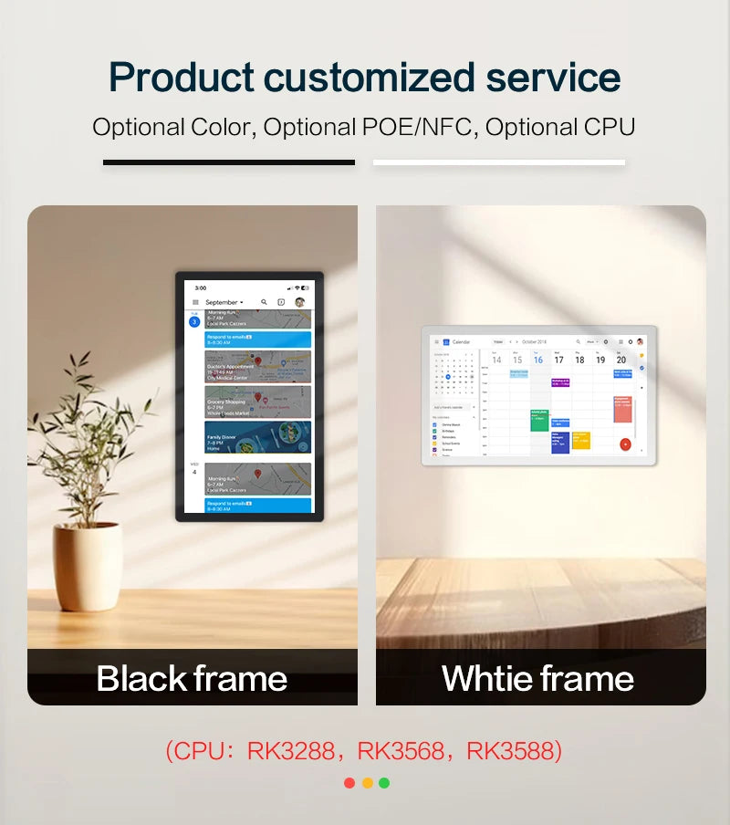 TouchWo 15.6-43 inch smart digital calendar and chore chart by R.E.D. Shopping, featuring an interactive family organizer display.