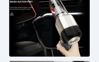 R.E.D. Shopping SZUK portable car vacuum cleaner, 100W, 15KPa, wireless handheld with 3-in-1 design for car cleaning.