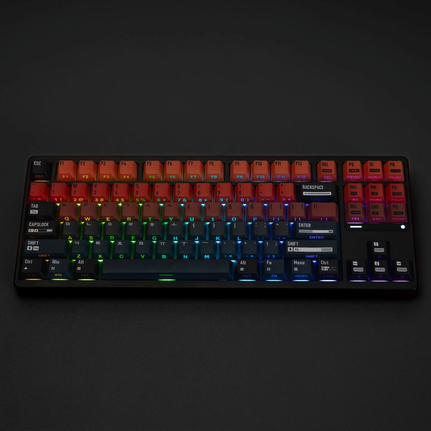 JCM Cosmic Gradient Keycaps – Dye-Sub PBT+PC, Cherry Profile, Multi-Language (DE/FR/KR/RU/AR/JP/ES)