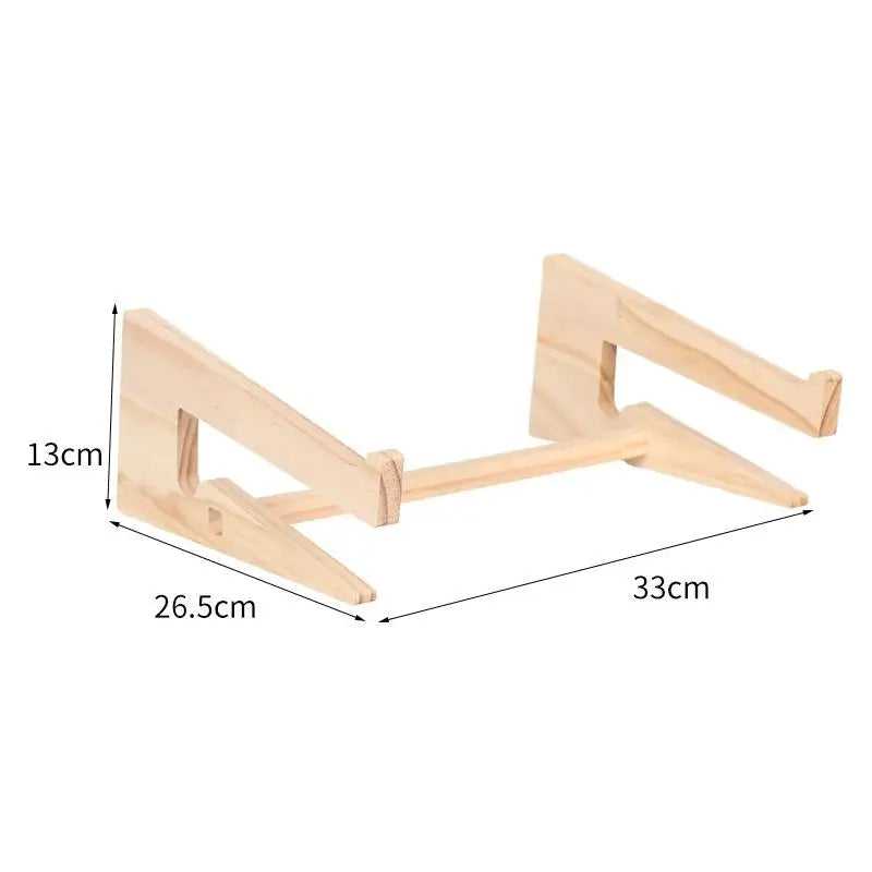 Wood Laptop Stand Lapdesk – Assembled Riser, Cooling Bracket, Reinforced Support Base