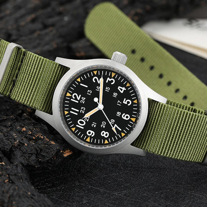 Militado ML05 Vintage Field Watch – 38mm, VH31 Sweep, Sapphire AR Crystal, Luminous