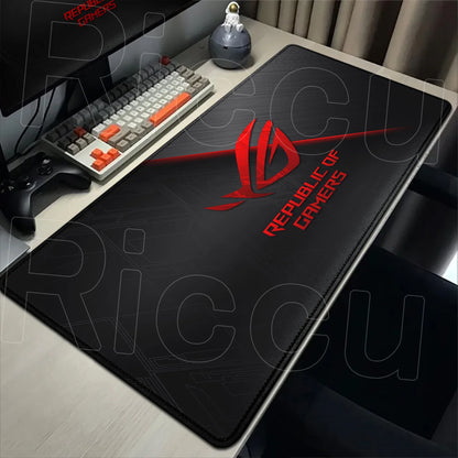 Black Anime XXL Gaming Mouse Pad – Lock Edge, HD Print, Anti-Slip Desk Mat, Multiple Sizes