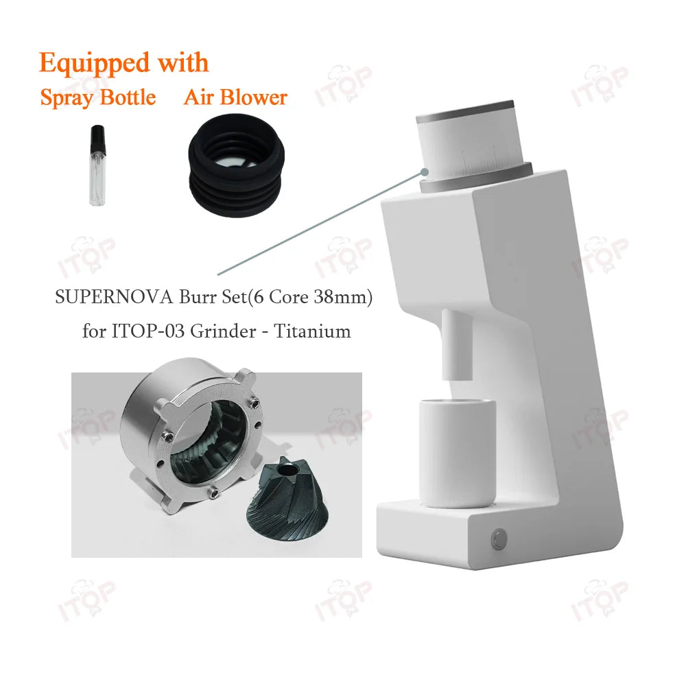 ITOP 03 Electric Coffee Grinder – 48mm Flat Burr, 7-Core, Espresso & Filter | 110V / 220V