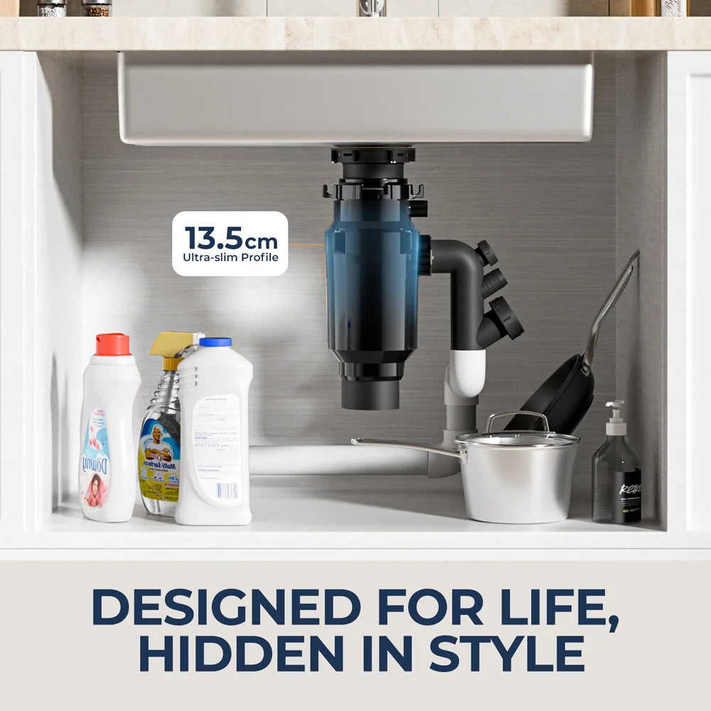 ROUNY 1/2 HP Continuous Feed Garbage Disposal with Sound Reduction – EU Plug