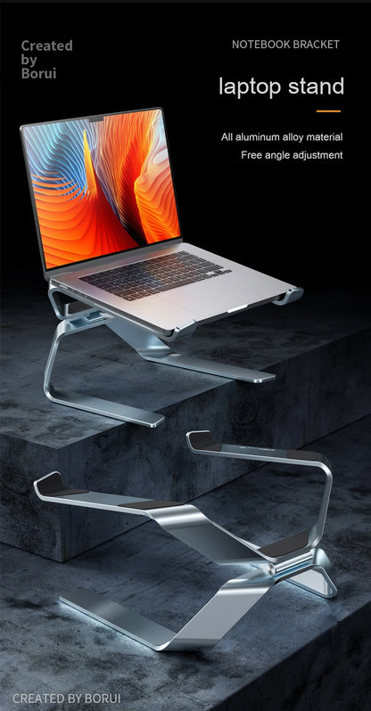 Adjustable Aluminum Alloy Laptop Stand — Foldable, Portable, Up to 17.3", Cooling Bracket