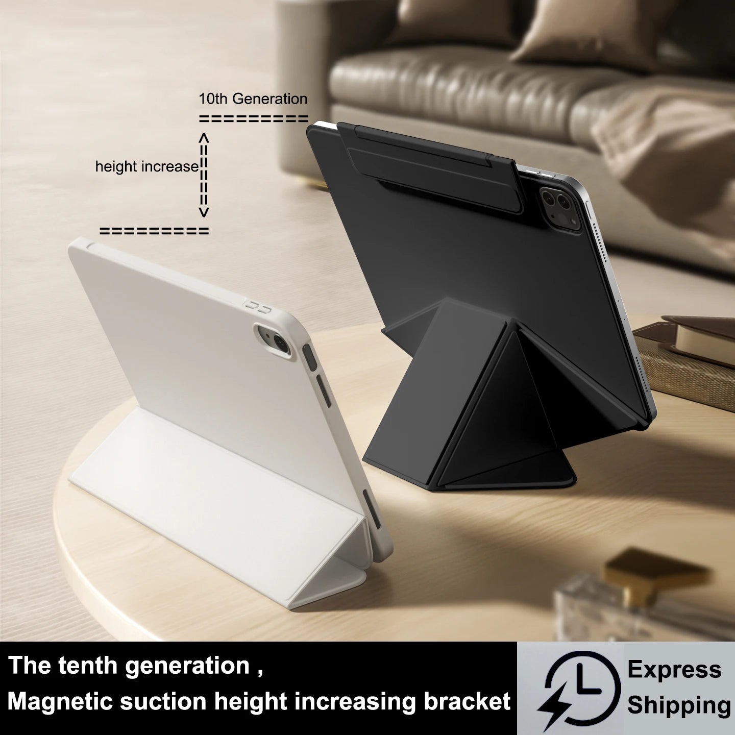 Smart Folio iPad Case | Magnetic | iPad 10th–11th, Air 11/13, Pro 11/12.9/13, Mini 6/7 | 4 Colors