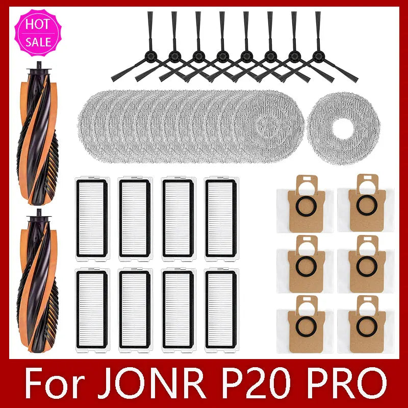 JONR P20 PRO / T5 Pro Robot Vacuum Spare Parts – Brush, Filter, Mop & Dust Bag