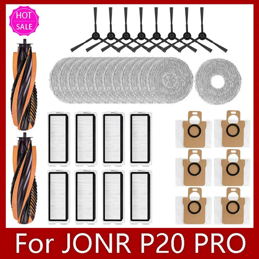JONR P20 PRO / T5 Pro Robot Vacuum Spare Parts – Brush, Filter, Mop & Dust Bag