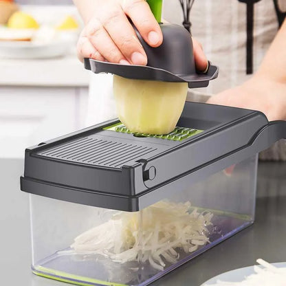 Safe Hand Guard Vegetable & Fruit Cutter | Stainless Steel Slicer 33x12cm