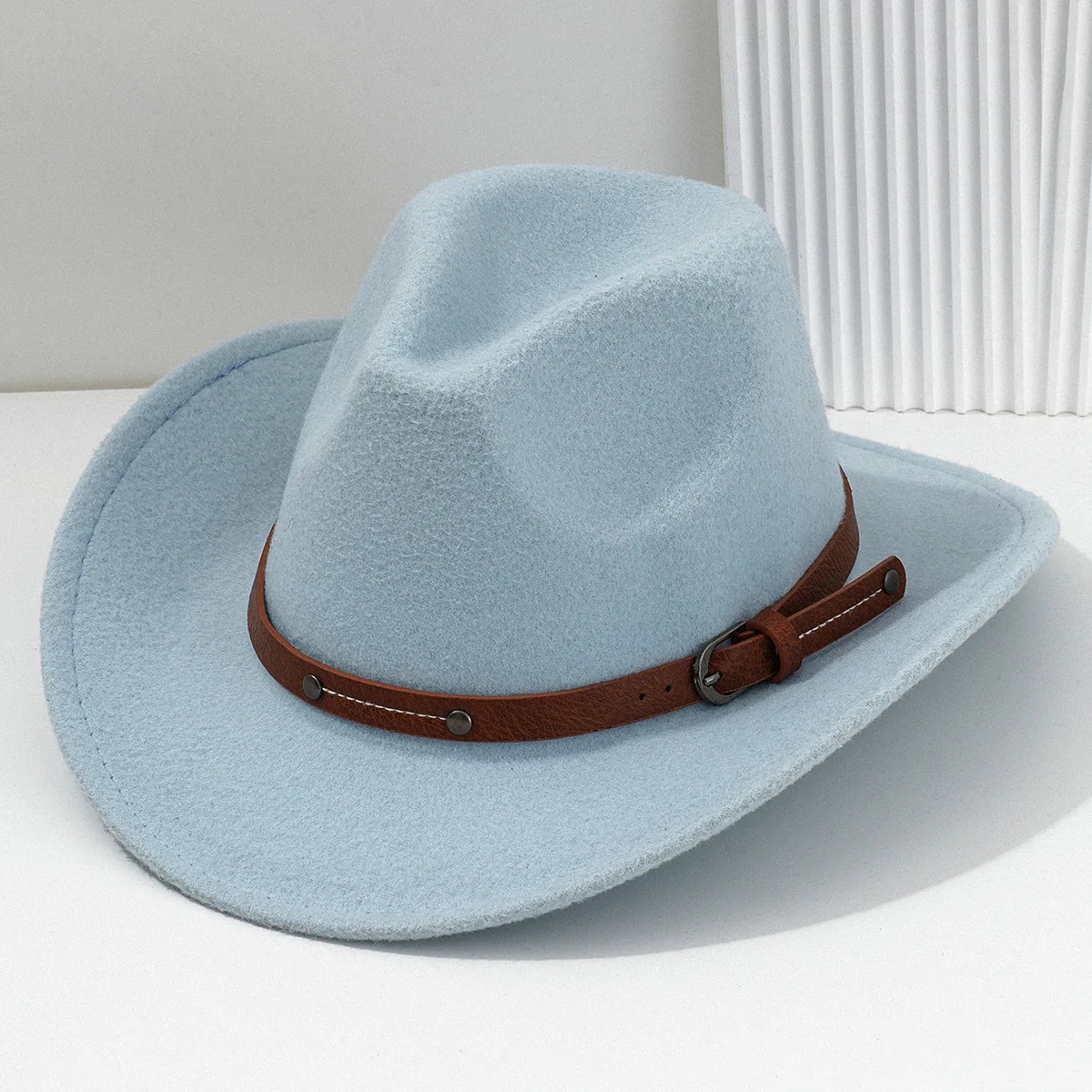 Wool fedora hat by R.E.D. Shopping, classic unisex style, crafted from warm wool, suitable for all seasons, shown in neutral color.