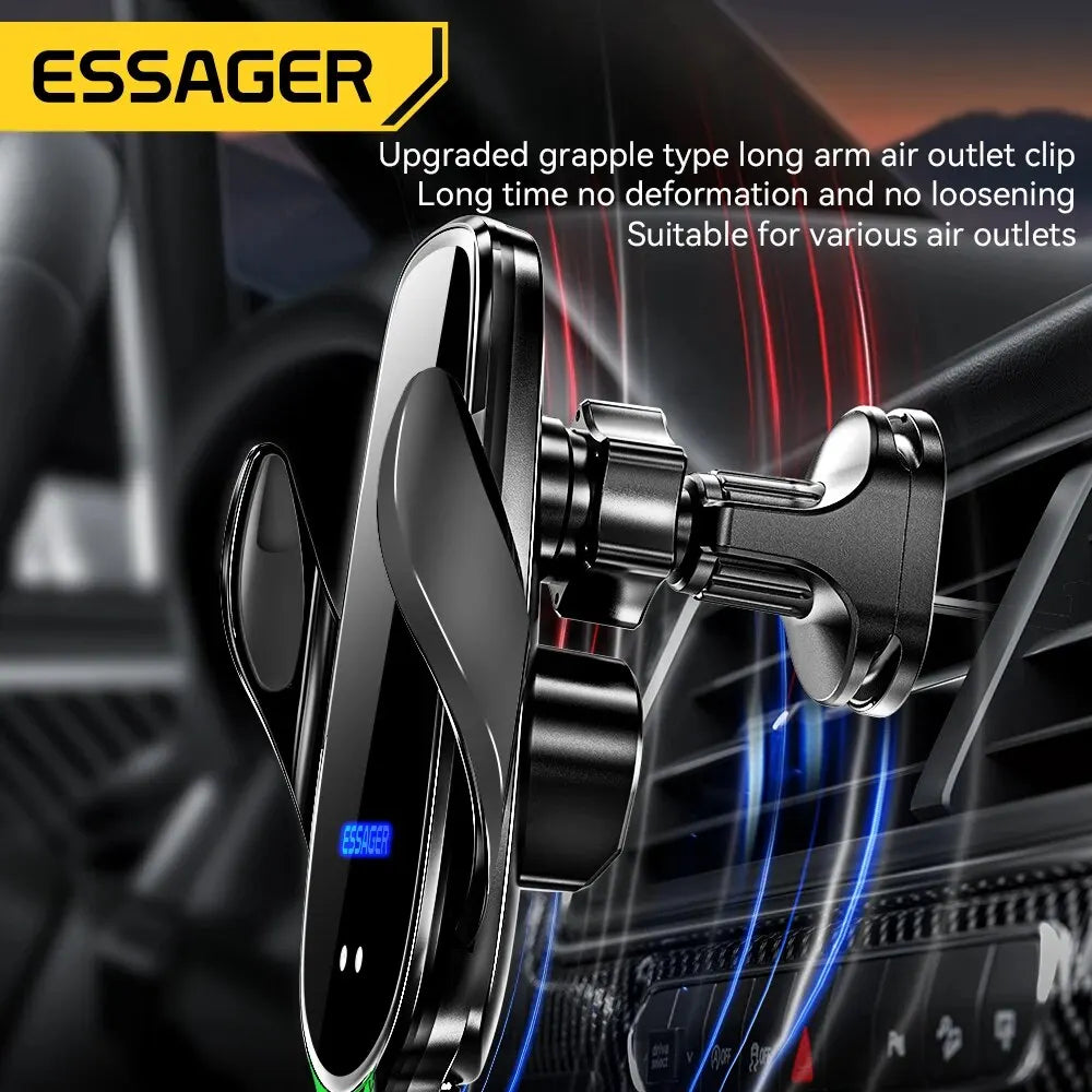 Essager 15W Wireless Car Charger Air Vent Mount – Fast Charging for iPhone, Xiaomi & Huawei