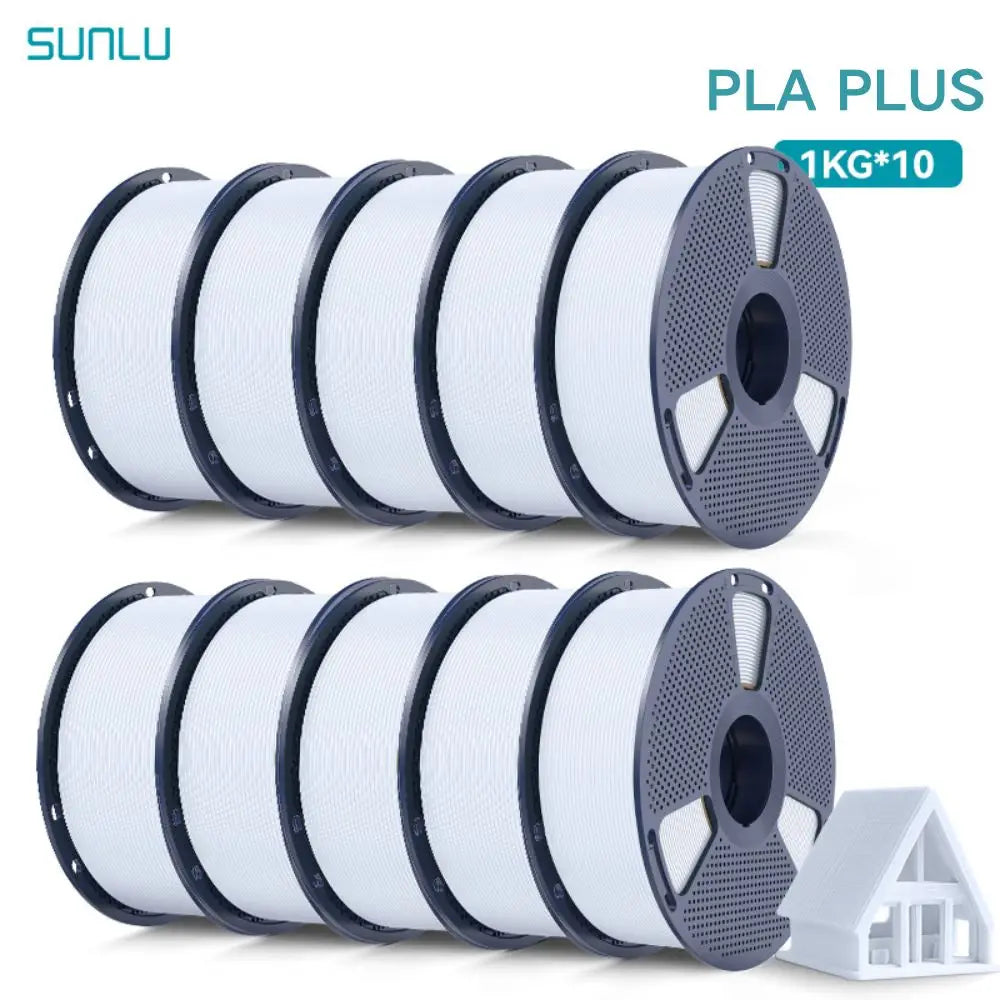 SUNLU 3D Printer Filament – 10 Rolls 1.75mm PLA / PETG / PLA+, 1KG Each, EU & US Warehouse