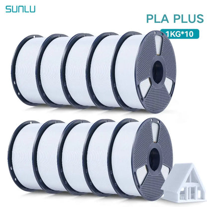 SUNLU 3D Printer Filament – 10 Rolls 1.75mm PLA / PETG / PLA+, 1KG Each, EU & US Warehouse