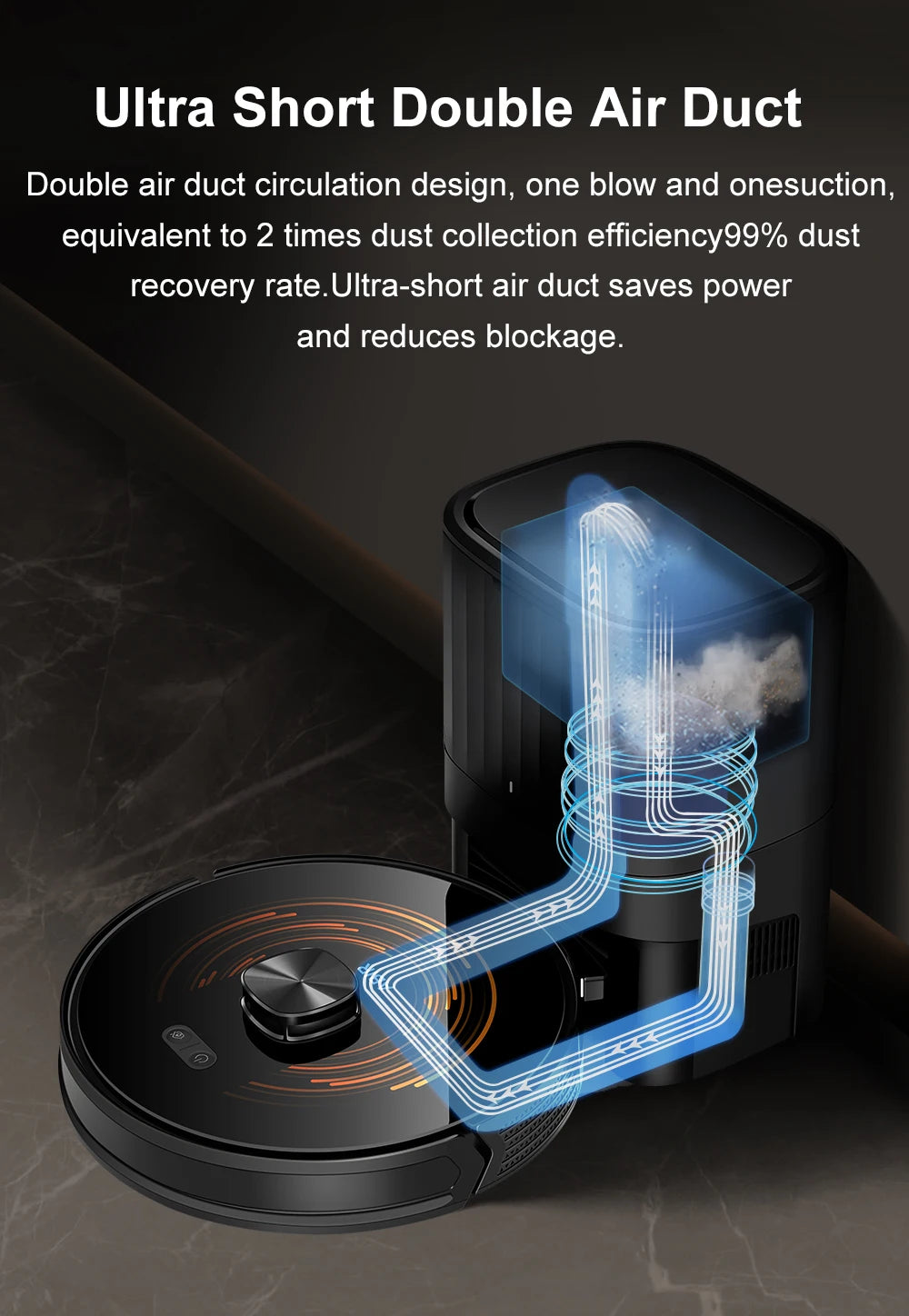 ABIR K30 Robot Vacuum Cleaner – Auto-Empty Dock, UV Spot Cleaning, 6500Pa, Multi-Floor Map