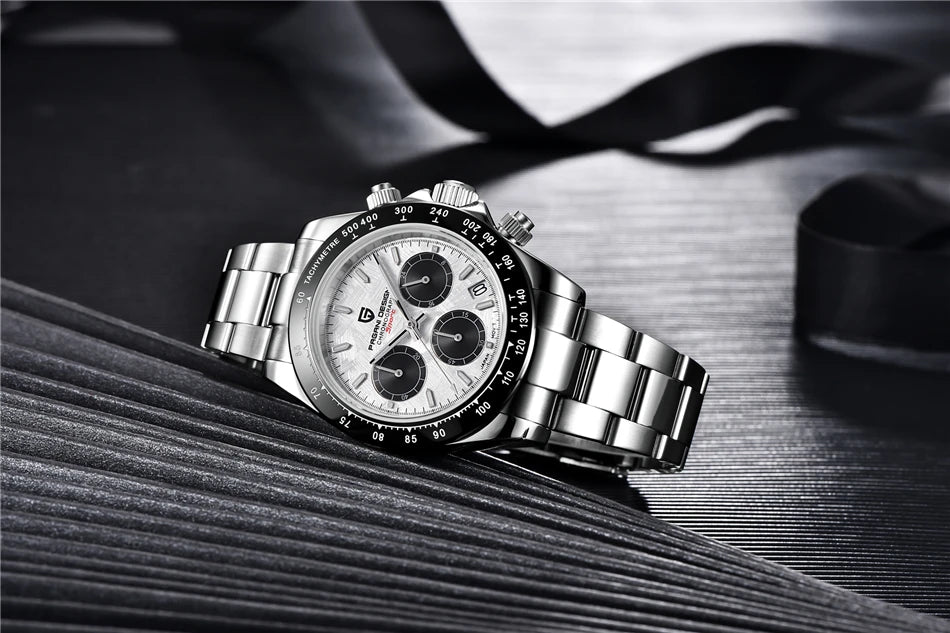 PAGANI DESIGN Men's Luxury Chronograph Watch – 100M Waterproof, Quartz Sport Wristwatch, Gift