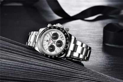 PAGANI DESIGN Men's Luxury Chronograph Watch – 100M Waterproof, Quartz Sport Wristwatch, Gift