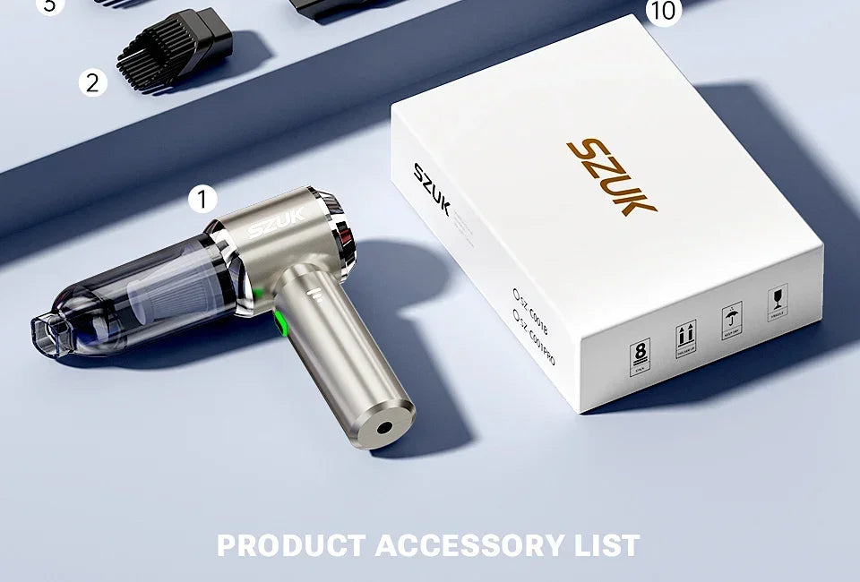 SZUK 18000Pa Mini Wireless Car Vacuum Cleaner – Powerful Portable Handheld Cleaner