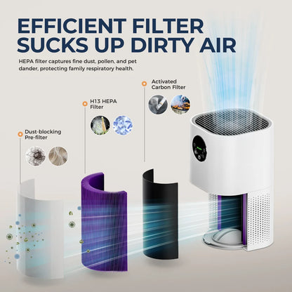 2-in-1 Air Purifier with Humidifier – H13 True HEPA Filter, Covers up to 60m², 24W