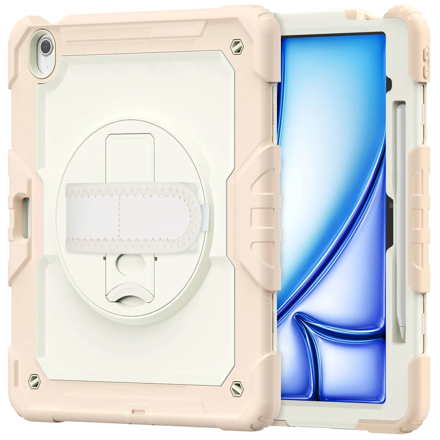 WeFor Heavy Duty iPad Case – Screen Protector, Shoulder Strap & Pencil Holder for iPad 11 A16, Air 11 & Air 13 M3 (2025)