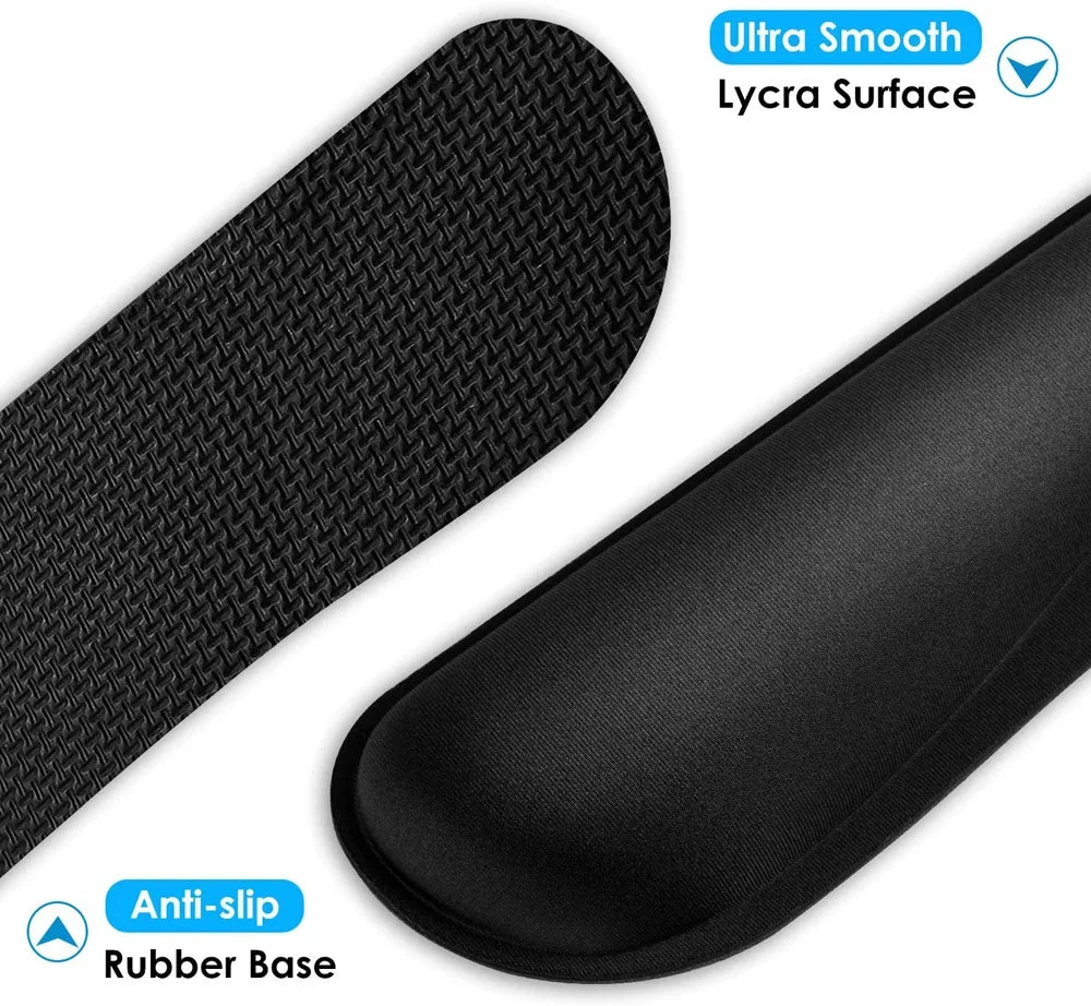 FunDigi Memory Foam Wrist Rest Mouse Pad – Superfine Fibre, Ergonomic, 4 Styles