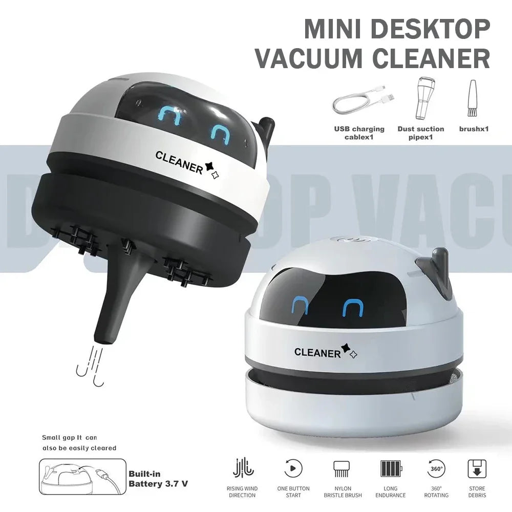 Red Shopping USB electric desktop vacuum cleaner with a compact design for cleaning keyboards and car interiors.