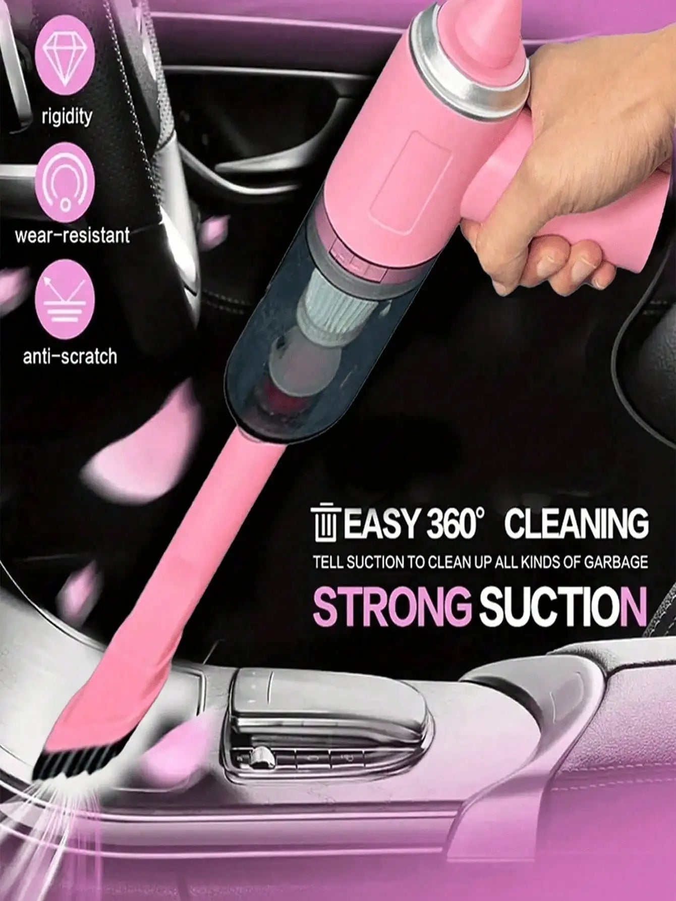 Cordless Handheld Vacuum Cleaner | Rechargeable, Multiple Nozzles for Car, Home, Pet Hair & Keyboard