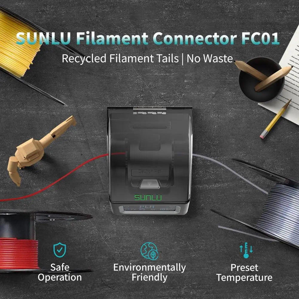 SUNLU Filament Splicer & Connector 1.75mm – 200pcs, PLA/PETG/TPU/ABS/Nylon