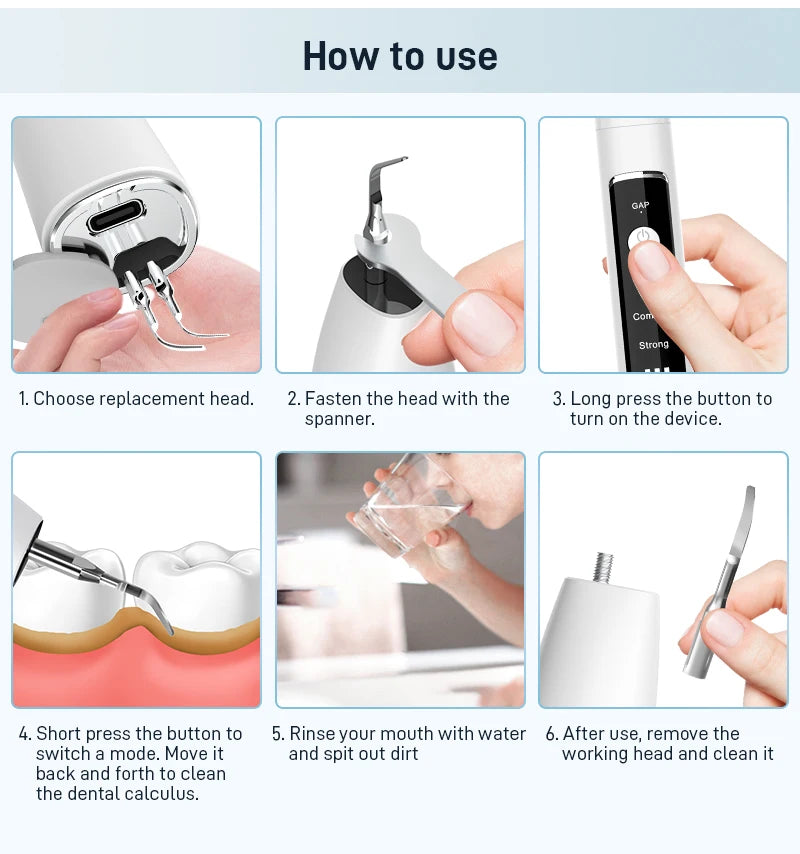 Schoben Ultrasonic Dental Scaler | Tartar & Plaque Remover | Electric Tooth Stone Cleaner