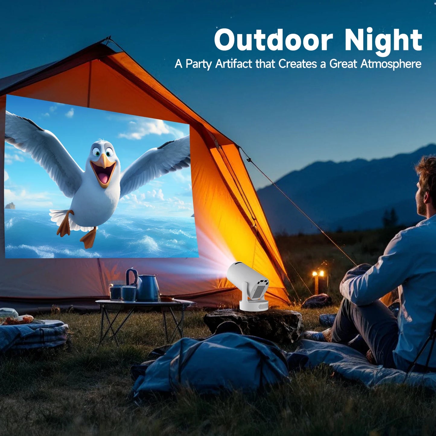 Magcubic HY300 Pro+ Portable Projector – 8000 Lumens, 720P, Android 14, WiFi 6, BT5.4, 5W Speaker
